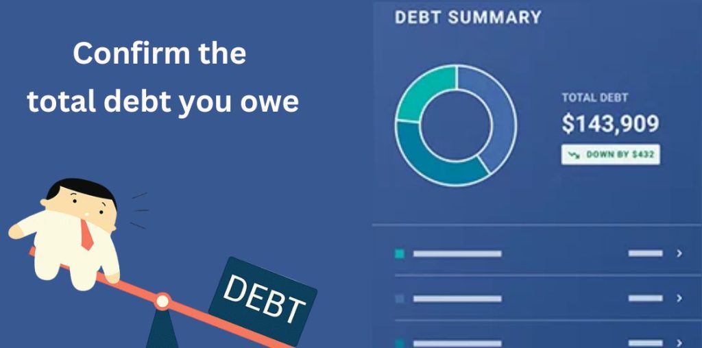 Confirm the total debt you owe
