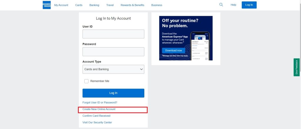 create a new American Express account